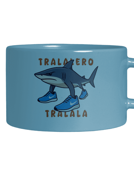 Tralalero Tralala – Italian Brainrot hrnek makronka Blue Macaron