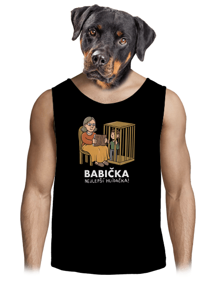 Babička hlídačka pánské tílko Black