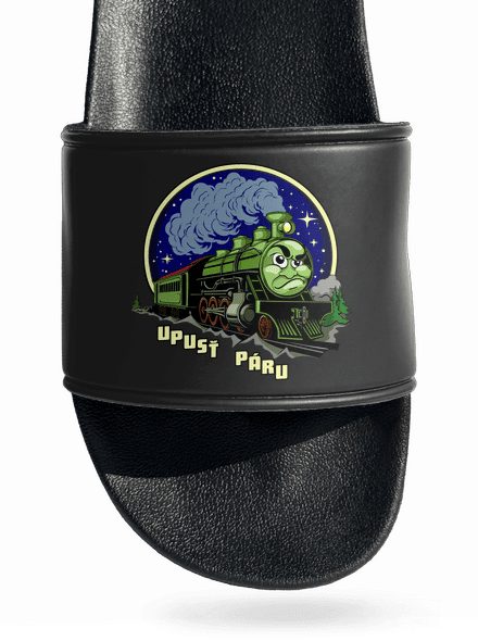 Upusť páru pantofle Black