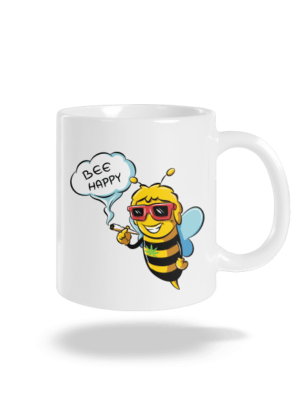 Bee happy klasický hrnek White