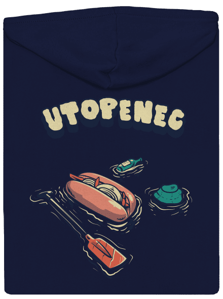 Utopenec pánská mikina na zip Navy