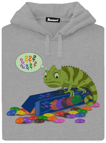 Zmatený chameleon pánská mikina klokanka Light Melange