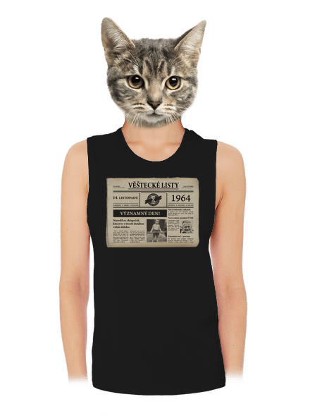 Věštecké listy dámské tílko volné Black