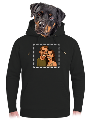 Karikatura z vlastní fotky unisex mikina premium Dark Black