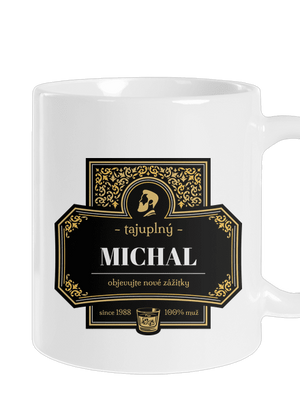 Alkoholová etiketa klasický hrnek White