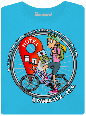 Cyklistický horoskop: Panna dámské tričko s lemem Blue Atol
