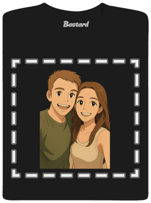 Ghibli efekt z vlastní fotky pánské tričko Black