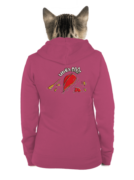 Udělal jsem se dámská mikina na zip Magenta