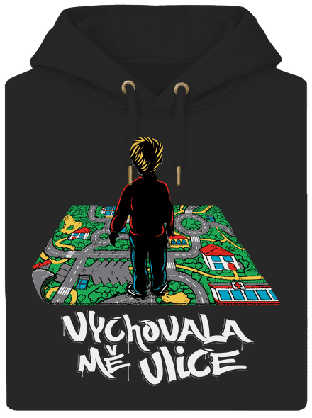 Vychovala mě ulice unisex mikina premium Dark Black