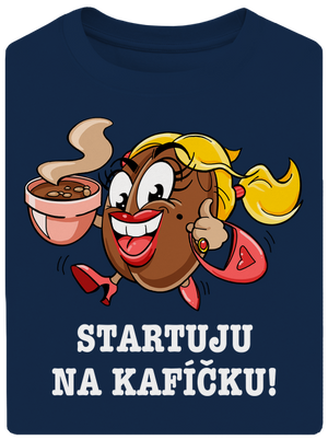 Startuju na kafíčku unisex tričko oversized Midnight Blue