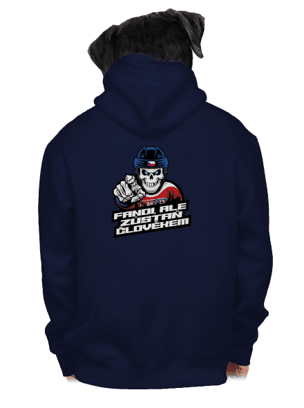 Fandi, ale zůstaň člověkem pánská mikina na zip Navy