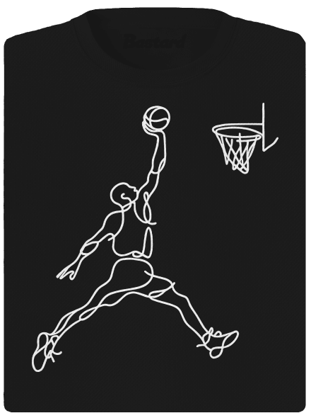 One line slam dunk dámské sportovní tričko Black