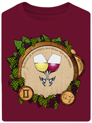 Vinný horoskop: Blíženec unisex tričko oversized Garnet