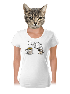 Čaj o páté, káva stále dámské tričko White
