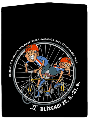 Cyklistický horoskop: Blíženci pánská mikina na zip Black