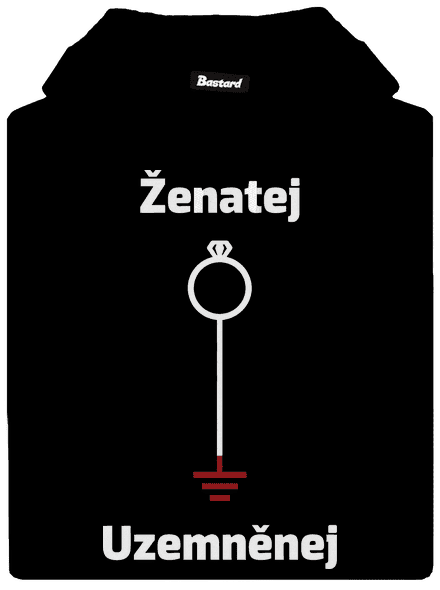 Ženatej a uzemněnej pánská mikina klokanka Black