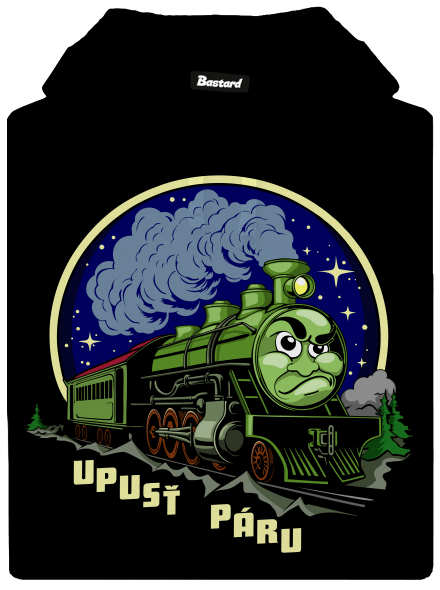 Upusť páru pánská mikina klokanka Black