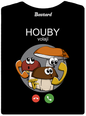 Houby volají dámské tričko s lemem Black