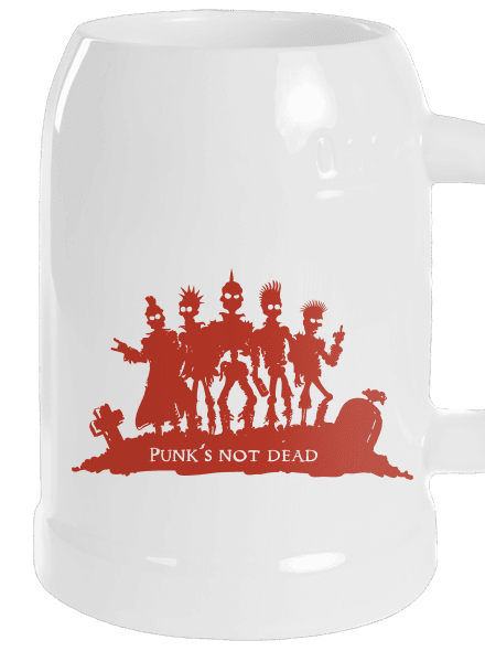 Punks Not Dead půllitr White