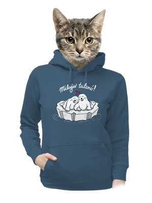 Miluju tulení dámská mikina klokanka Denim