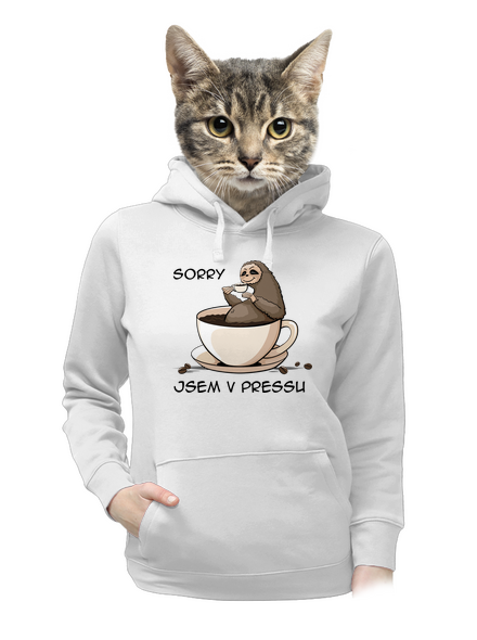 V pressu dámská mikina klokanka White