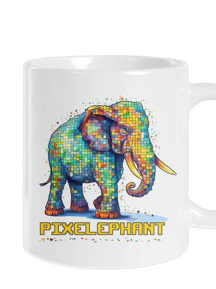 Pixelephant klasický hrnek White