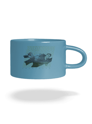 B18: Bába pod kořenem hrnek makronka Blue Macaron