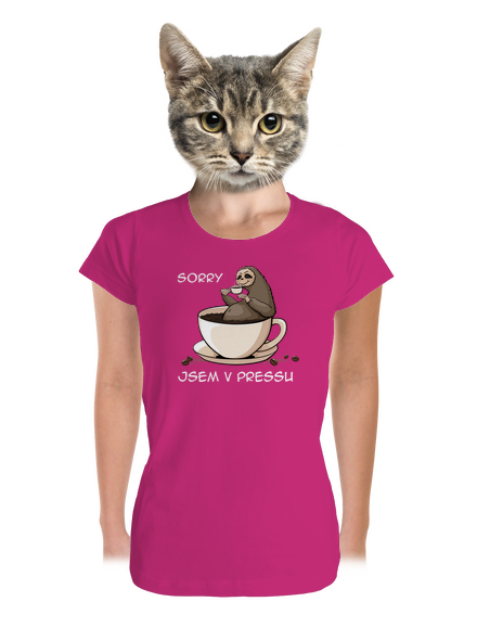 V pressu dámské tričko premium Magenta