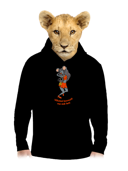 Myška dětská mikina klokanka Black