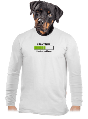 Přemýšlím pánské dlouhý rukáv White