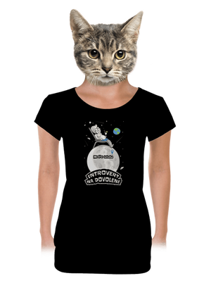 Introvert na dovolené dámské tričko s lemem Black