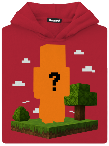 Minecraft z vlastní fotky dětská mikina klokanka Fire Red