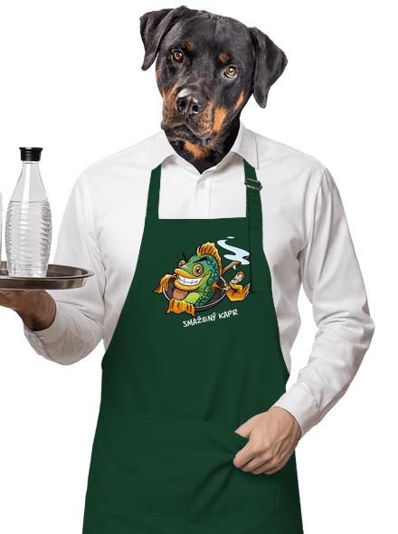 Smažený kapr zástěra Bottle Green