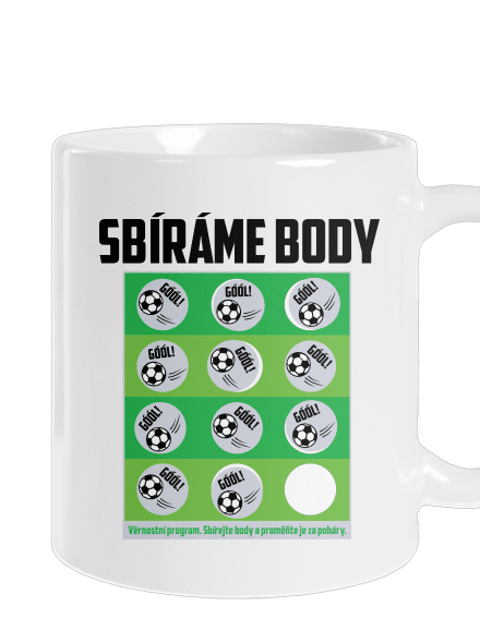 Sbíráme body - fotbal klasický hrnek White