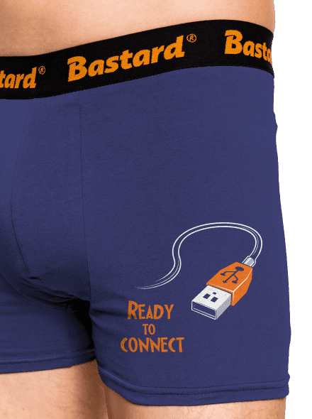 USB připojení boxerky Blue Navy