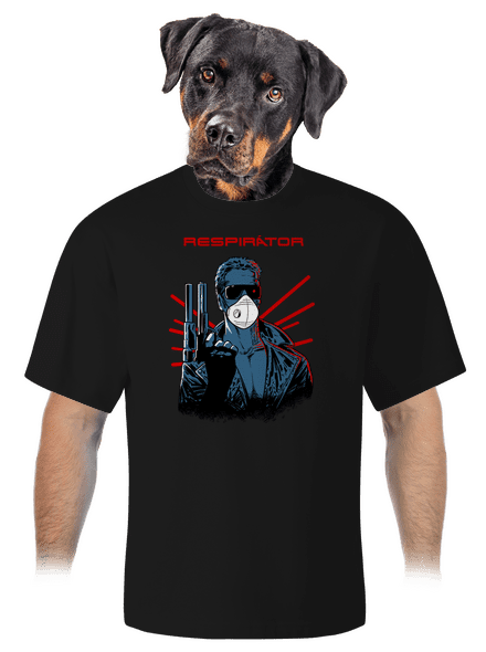 Respirátor unisex tričko oversized Black