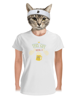 Tenhle týpek potřebuje pivo dámské sportovní tričko White