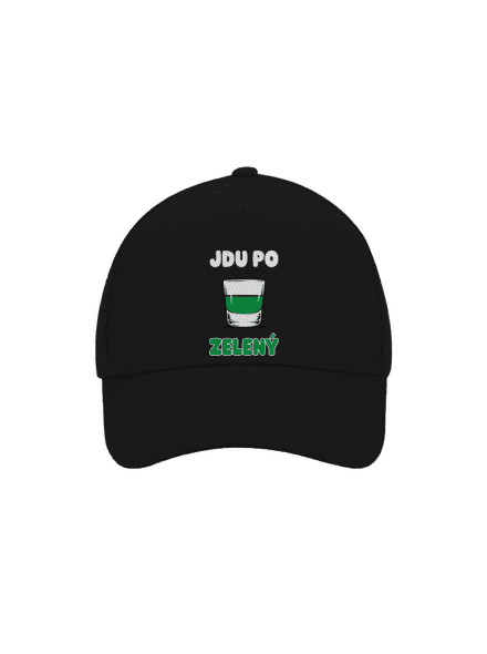 Jdu po zelený kšiltovka baseballka Black