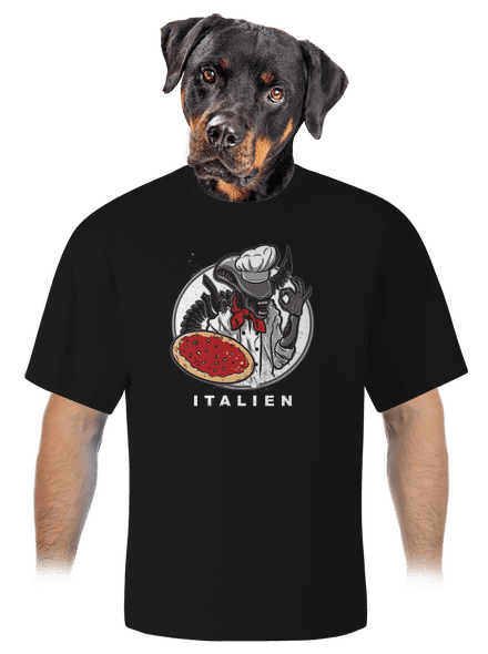 Italien unisex tričko oversized Black