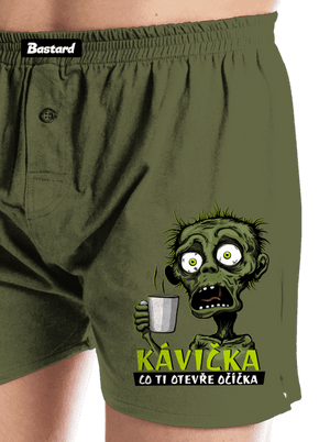 Zombie kávička pánské trenky Khaki
