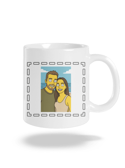 Simpsonovi z vlastní fotky klasický hrnek White