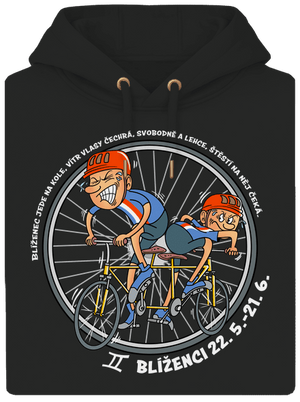 Cyklistický horoskop: Blíženci unisex mikina premium Dark Black