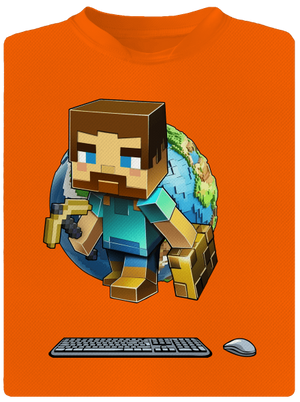 B17: Minecraft dětské sportovní tričko Neon Orange