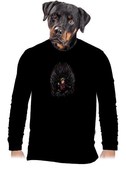 Tyrion na trůnu pánské dlouhý rukáv Black