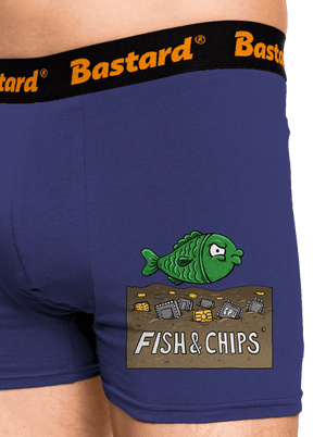 Fish and IT chips boxerky Blue Navy