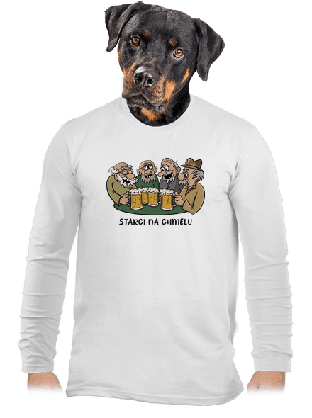 Starci na chmelu pánské dlouhý rukáv White