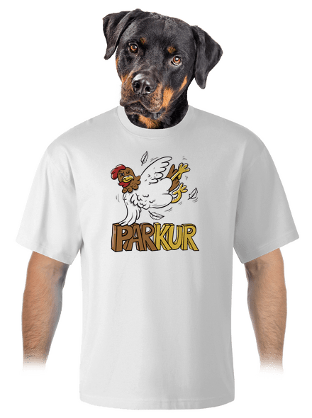 Parkur unisex tričko oversized White