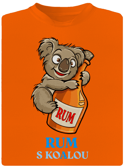 Rum s koalou pánské sportovní tričko Neon Orange
