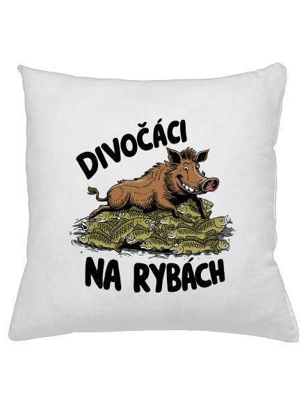 Divočáci na rybách polštář White