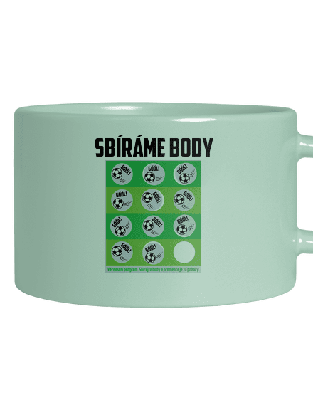 Sbíráme body - fotbal hrnek makronka Mint Macaron